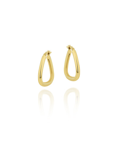 Foto Brinco Argola Triangular Arredonda Menor | Ouro Amarelo 18K