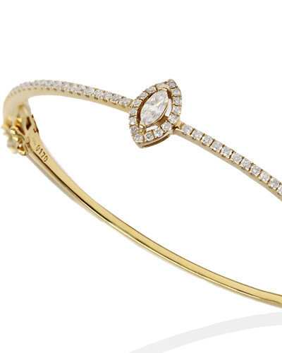 FotoPulseira Algema Fina Navete Diamante | Ouro Amarelo 18k