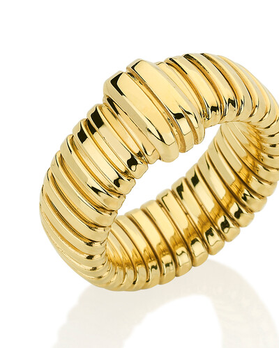 FotoAnel Largo Filetes | Ouro Amarelo 18k