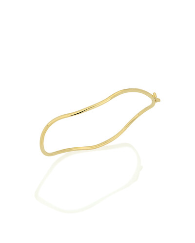 Foto Pulseira Algema Fio Ondulado 2mm | Ouro Amarelo 18k