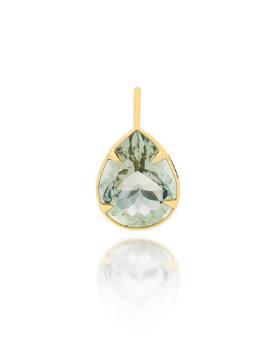 Foto Pingente Gota Ametista Verde | Ouro Amarelo 18k