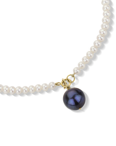 FotoTornozeleira Pérola com Pérola Negra | Ouro Amarelo 18k