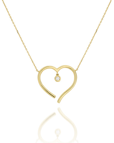 FotoColar Coração Aberto Diamante | Ouro Amarelo 18k