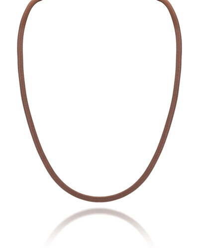 Foto Colar Fio Seda Grosso Marrom | Ouro Amarelo 18k