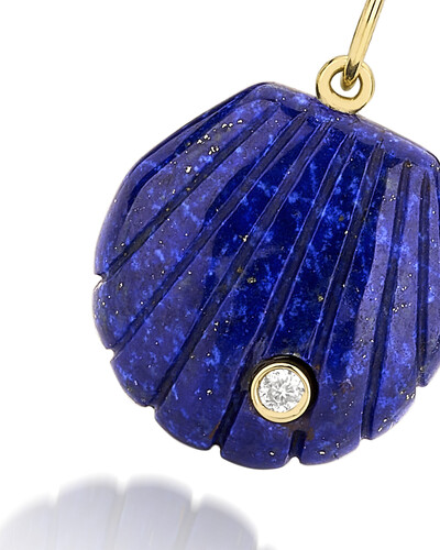 FotoPingente Concha Lápis Lazuli e Diamante | Ouro Amarelo 18k
