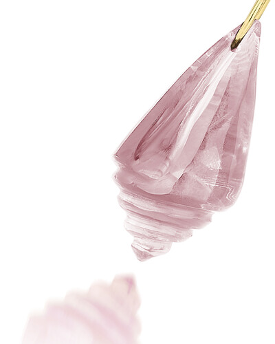 FotoPingente Concha Caramujo Quartzo Rosa | Ouro Amarelo 18k