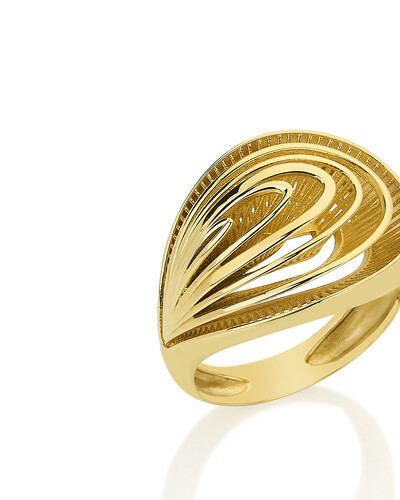 FotoAnel Cinco Gotas Laterais | Ouro Amarelo 18K