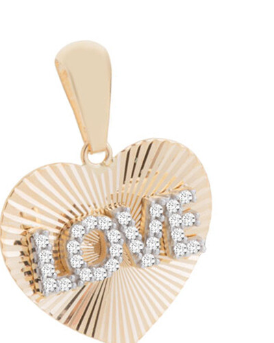 FotoPingente Coração Love Diamante | Ouro Amarelo 18K