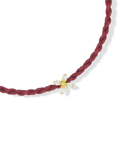 FotoPulseira Trançada Flor Navete | Ouro Branco 18K