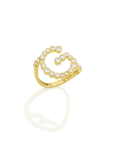 Foto Anel Duet Letra Diamante | Ouro Amarelo 18k