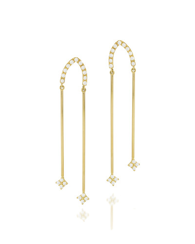 Foto Brinco Palito Duplo Diamante | Ouro Amarelo 18K