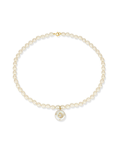 Foto Colar Pérola Pingente Gota Topázio Branco | Ouro Amarelo 18k