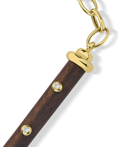 FotoPulseira Hygge Diamante e Madeira | Ouro Amarelo 18k