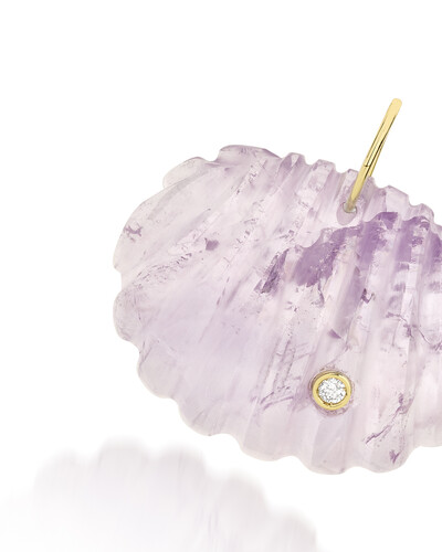 FotoPingente Concha Ametista e Diamante | Ouro Amarelo 18k