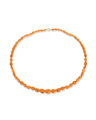 Foto Colar Safira Laranja Oval | Ouro Amarelo 18k