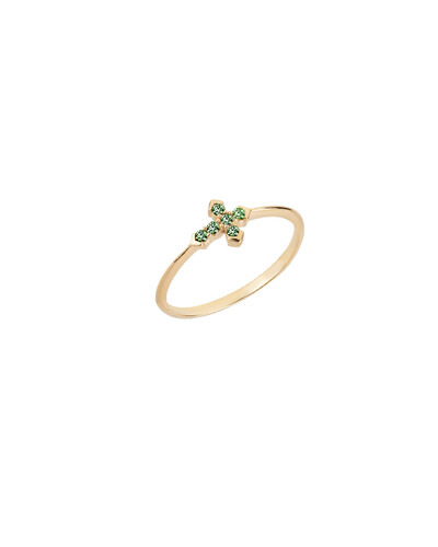 Foto Anel Cruz Tsavorita | Ouro Amarelo 18K