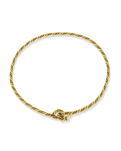 Foto Colar Fio Seda Torcido Bege | Ouro Amarelo 18K 48cm