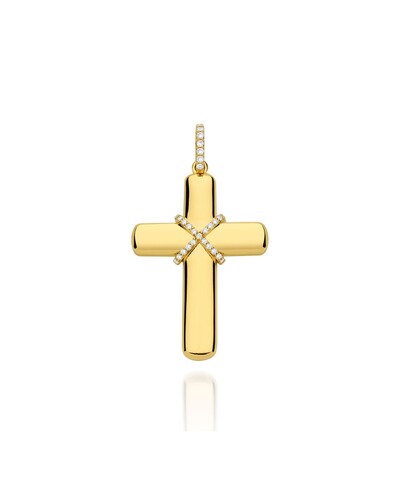 Foto Pingente Cruz com Diamantes | Ouro Amarelo 18k