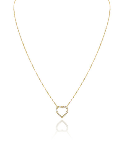 Foto Colar Coração Diamante | Ouro Amarelo 18k