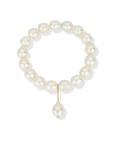 Foto Pulseira Pérola Branca Pingente | Ouro Amarelo 18K
