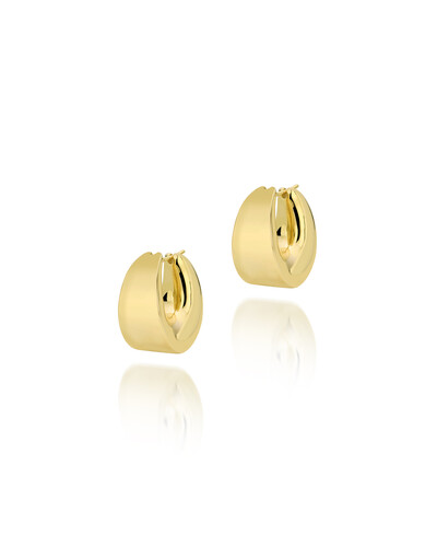 Foto Brinco Argola Oval Bojuda | Ouro Amarelo 18k
