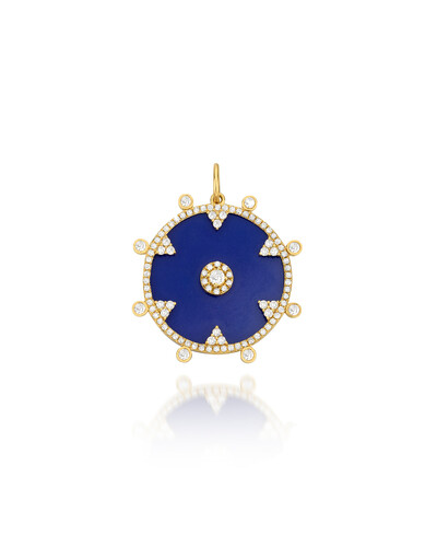 Foto Pingente Lápis Lazúli e Diamante | Ouro Amarelo 18K