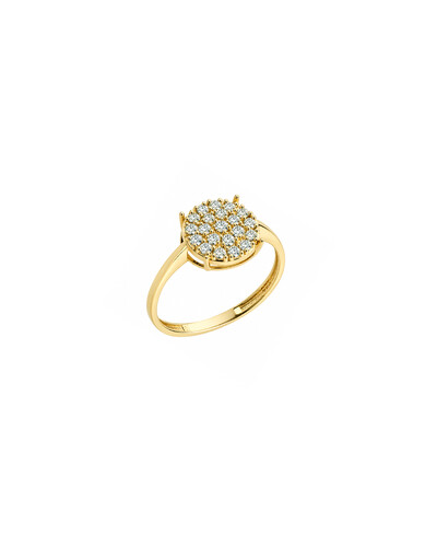 Foto Anel Redondo Pavê Diamante | Ouro Amarelo 18k