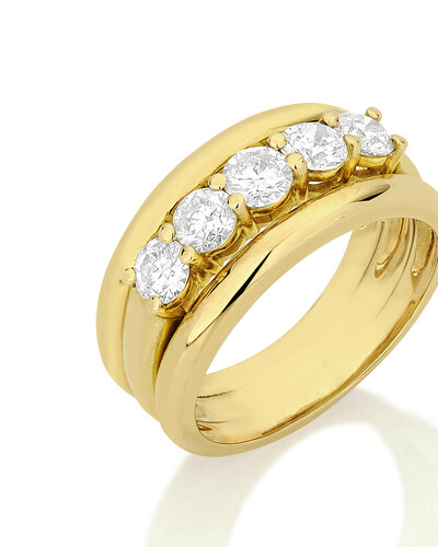 FotoAnel Aliança Diamante | Ouro Amarelo 18k