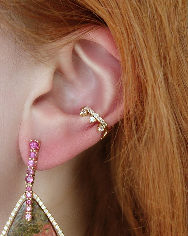 Piercing Topázio Branco | Ouro Amarelo 18k