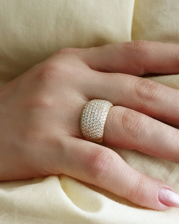 Anel Bombê Diamante | Ouro Amarelo 18k