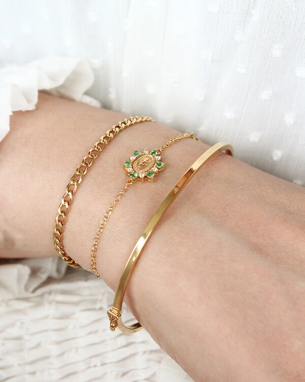 Pulseira Nossa Senhora Das Graças Esmeralda
