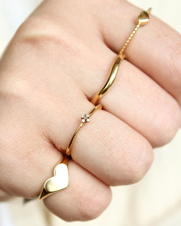 Anel Fino Curvo | Ouro Amarelo 18k