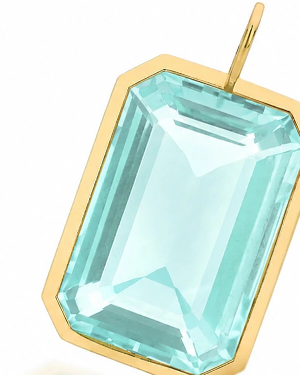 Pingente Topázio Azul | Ouro Amarelo 18k
