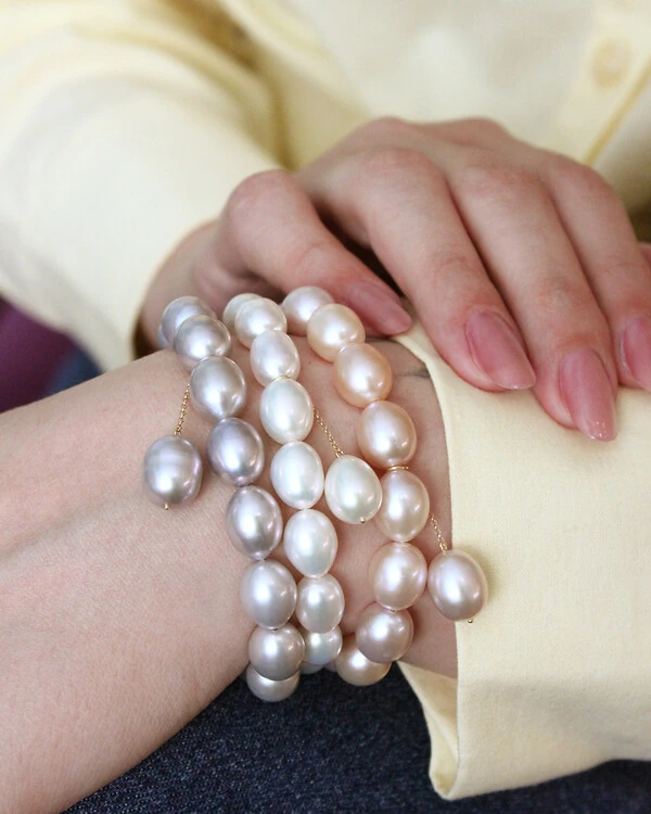 Pulseira Pérola Branca Pingente | Ouro Amarelo 18K