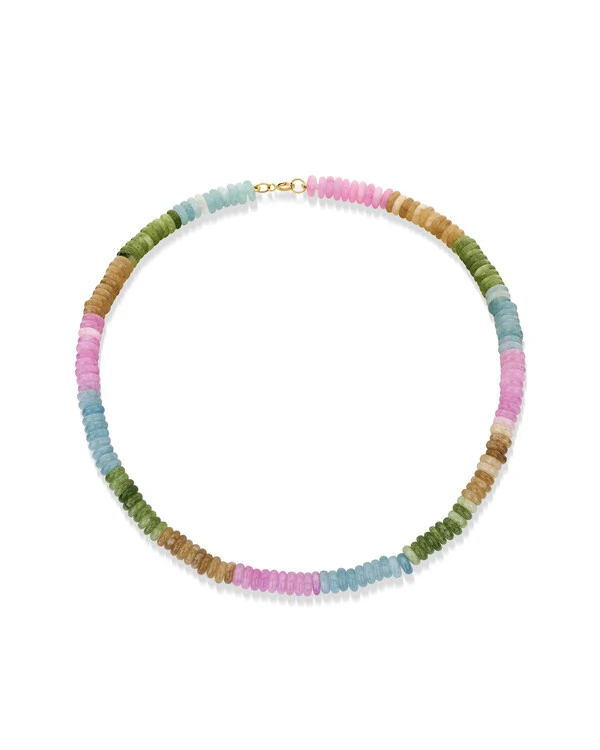 Colar Disco Colorido | Ouro Amarelo 18k