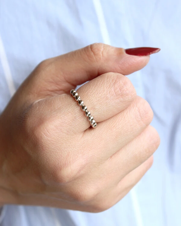 Aliança Bolinha Ouro Branco