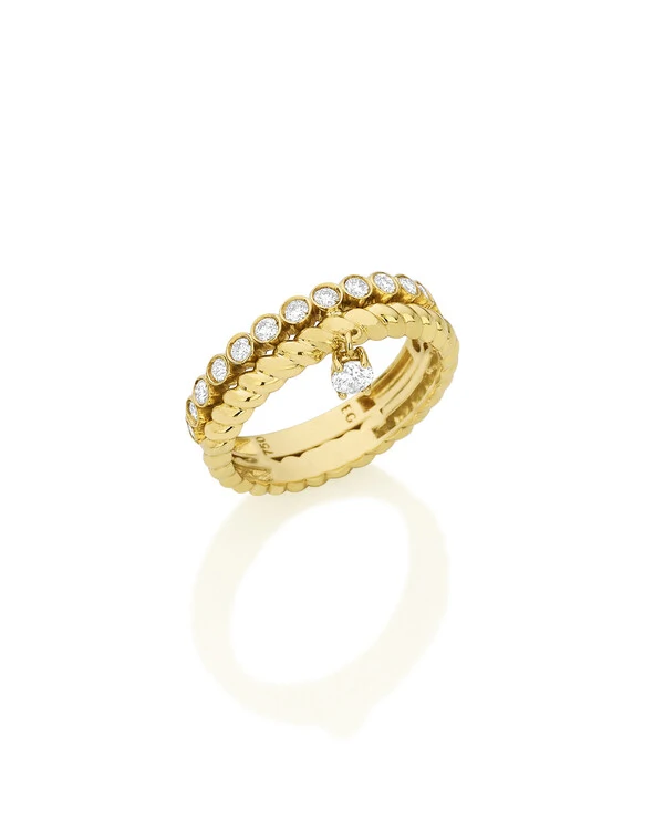 Anel Voyage Torcido Diamante | Ouro Amarelo 18k