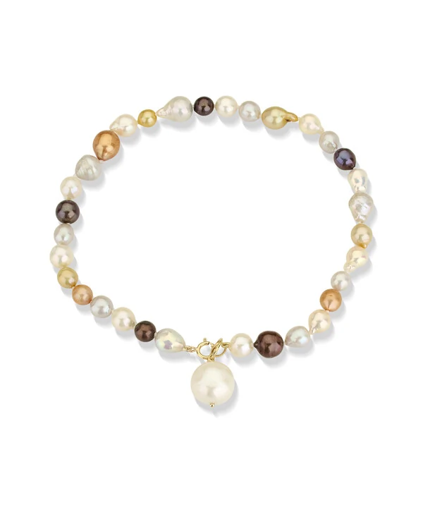 Tornozeleira Pérola South Sea | Ouro Amarelo 18k