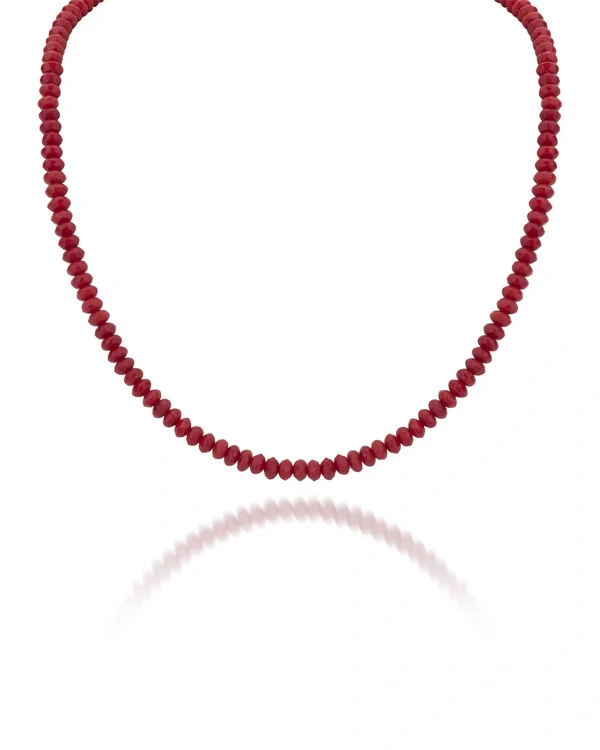 Colar Coral Vermelho | Ouro Amarelo 18K