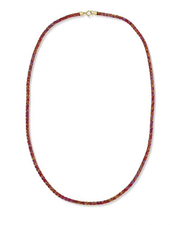 Colar Fio Vermelho Trançado | Ouro Amarelo 18k