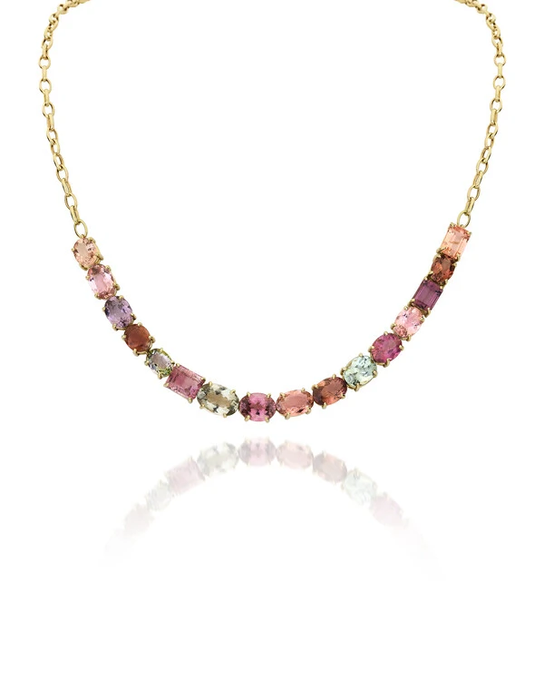 Choker Turmalinas Rosas | Ouro Amarelo 18k