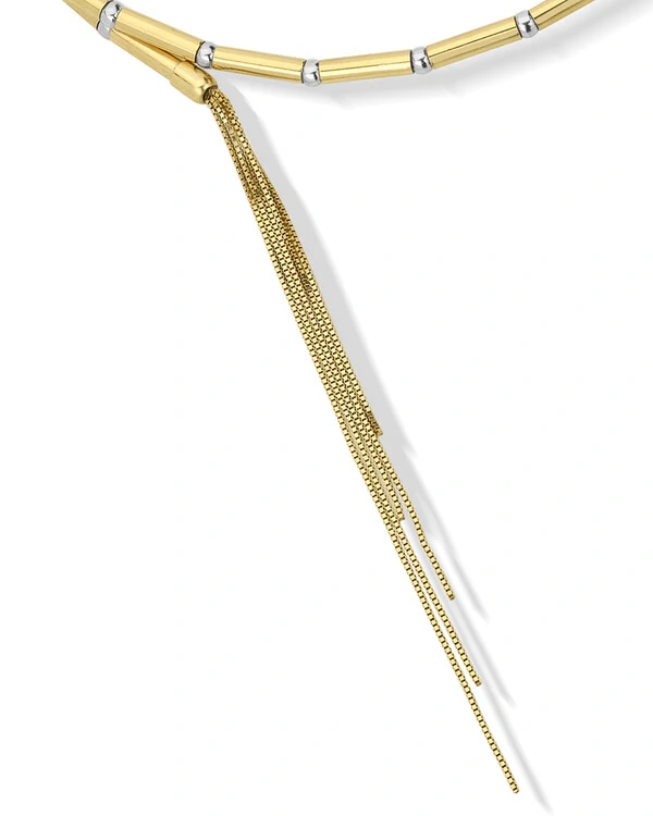 Colar Imã Canutilho com Franja | Ouro Amarelo 18k