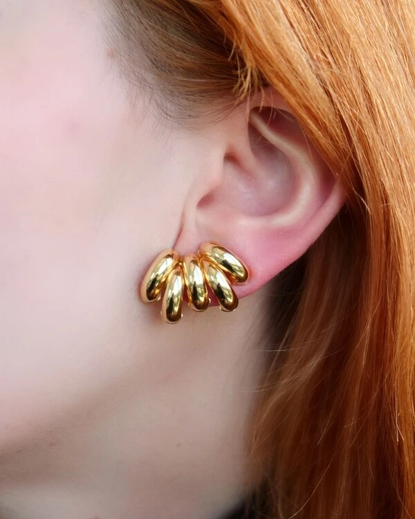 Brinco Cinco Aros | Ouro Amarelo 18k