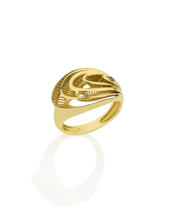 Anel Dedinho Cinco Gotas Laterais | Ouro Amarelo 18K