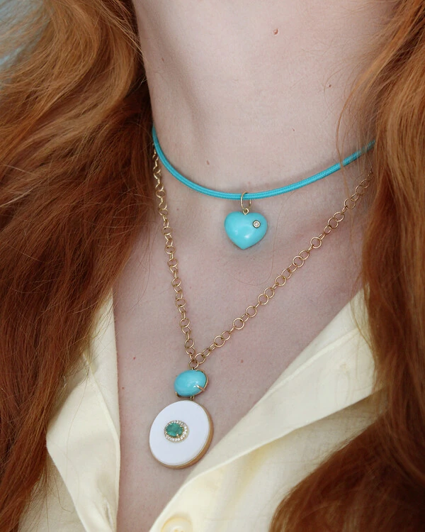 Cordão Magnet Summer Turquesa | Ouro Amarelo 18k