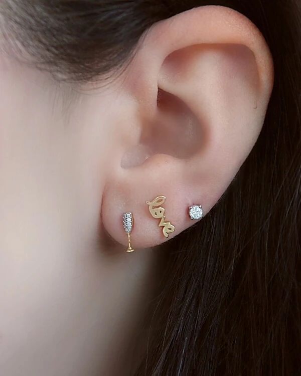 Brinco Solitário Diamante | Ouro Branco 18K