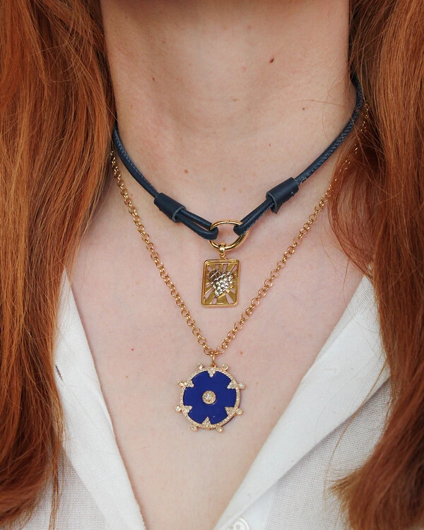 Pingente Coração Diamante | Ouro Amarelo e Branco 18k