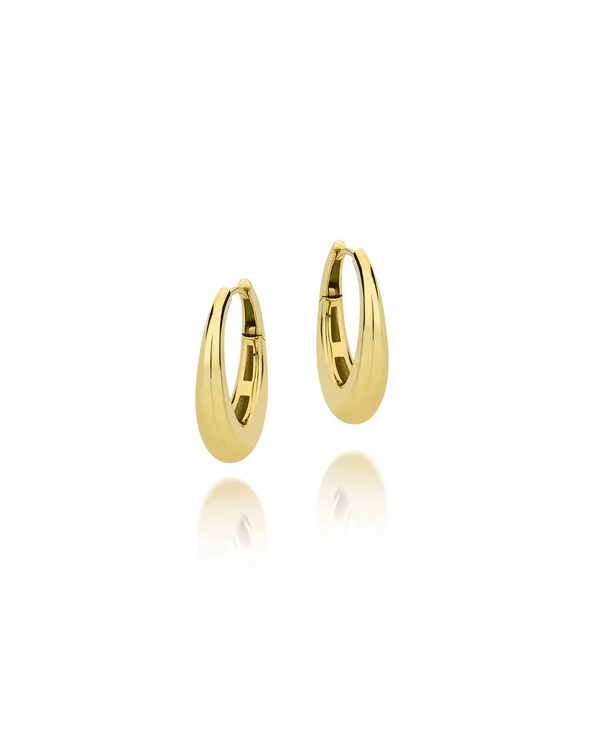Brinco Argola Oval 17mm | Ouro Amarelo 18k