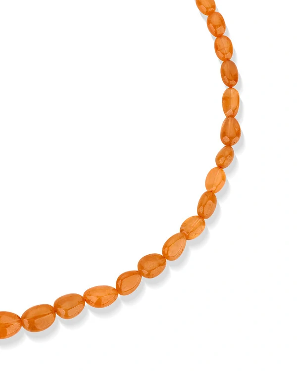 Colar Safira Laranja Oval | Ouro Amarelo 18k