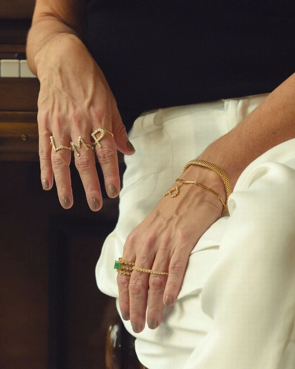 Anel Duet Duplo Diamante Degradê | Ouro Amarelo 18k